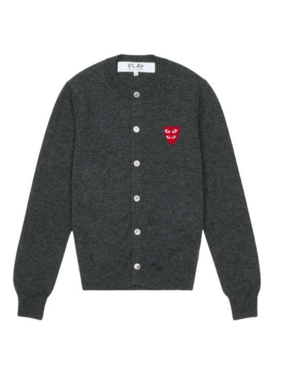 25FW 꼼데가르송 플레이 더블 하트 가디건 AXN075051 2GRAY GREY