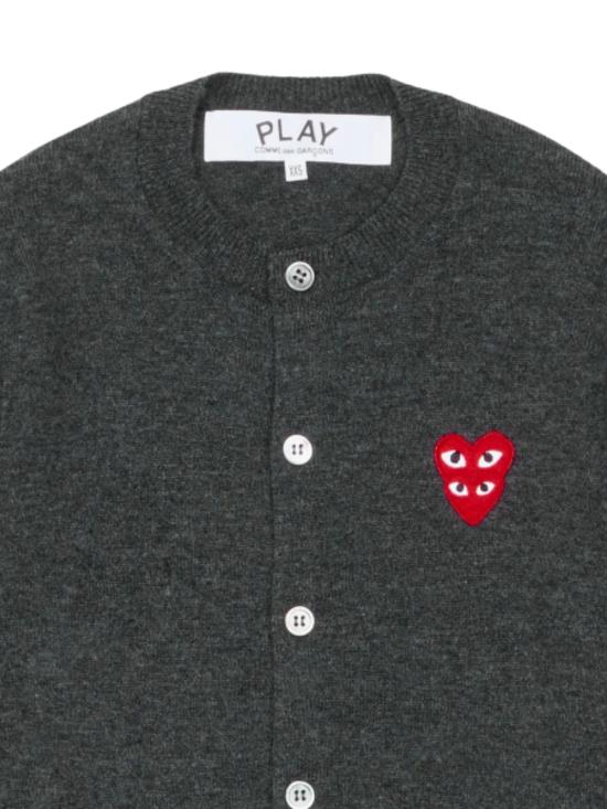 25FW 꼼데가르송 플레이 더블 하트 가디건 AXN075051 2GRAY GREY - COMME DES GARCONS