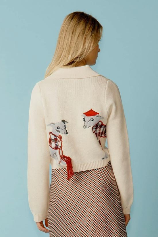  하우스오브써니 가디건 써니 위펫 트리퍼 오프 화이트 하우스 오브 써니 - HOUSE OF SUNNY