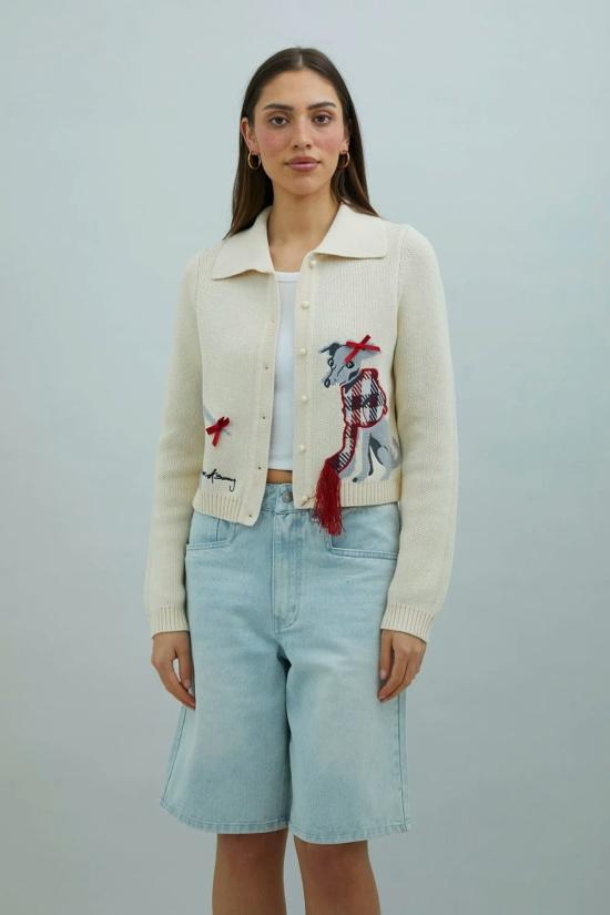  하우스오브써니 가디건 써니 위펫 트리퍼 오프 화이트 하우스 오브 써니 - HOUSE OF SUNNY