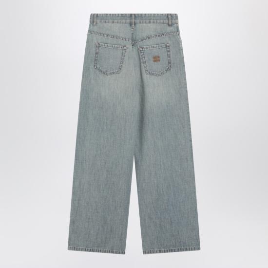 26SS 미우미우 스트레이트 팬츠 GWP39418JI Light blue - MIU MIU