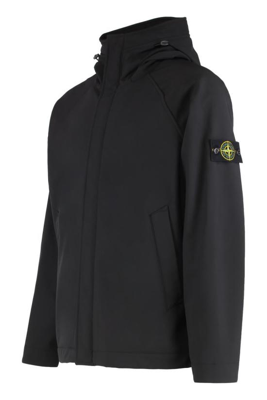 25FW 스톤 아일랜드 소프트 쉘-R E.다이 테크놀로지 리사이클 폴리에스터 라이트 후드 파카 Q100010S0B22 V0029 Black - STONE ISLAND