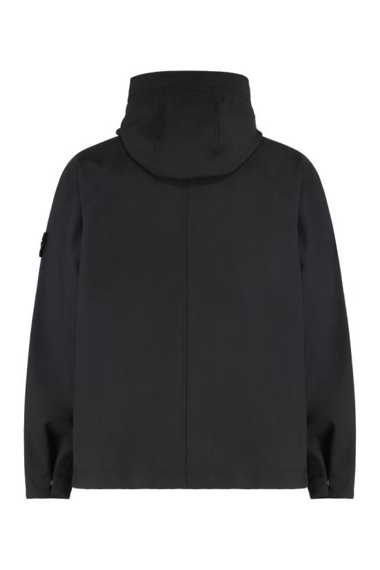 25FW 스톤 아일랜드 소프트 쉘-R E.다이 테크놀로지 리사이클 폴리에스터 라이트 후드 파카 Q100010S0B22 V0029 Black - STONE ISLAND
