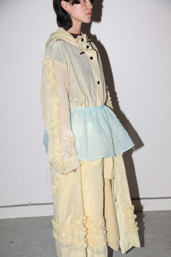  케이코 블라우스 KK Co 버블 페플럼 앞치마 스카이 - KKCO