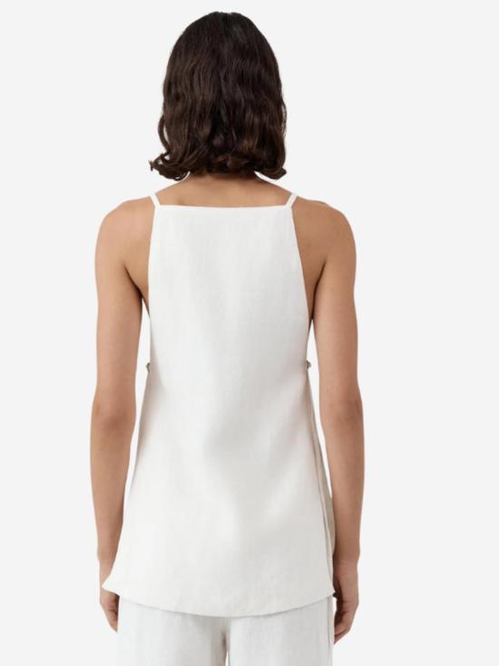  세인트아그니 블라우스 세인트 아그니 벨트 사이드 디테일 탑 오프 화이트 - ST.AGNI