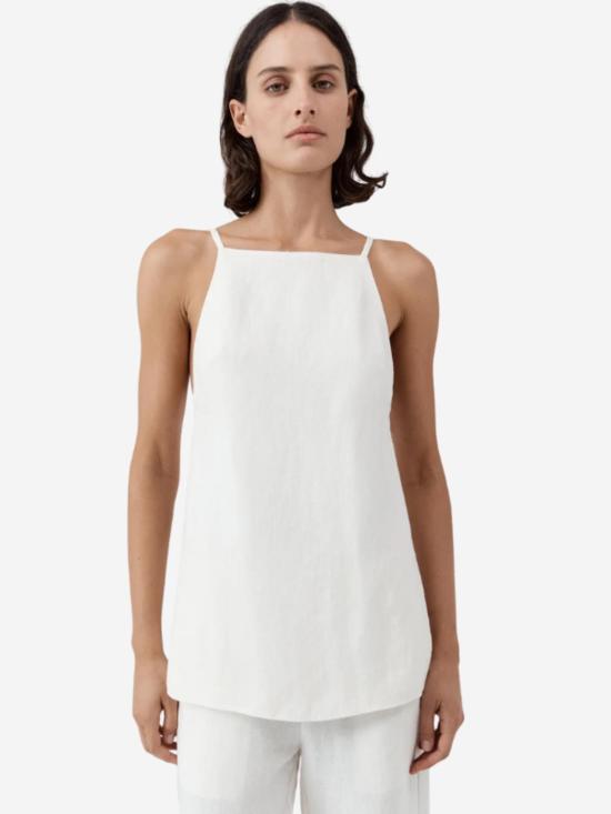  세인트아그니 블라우스 세인트 아그니 벨트 사이드 디테일 탑 오프 화이트 - ST.AGNI