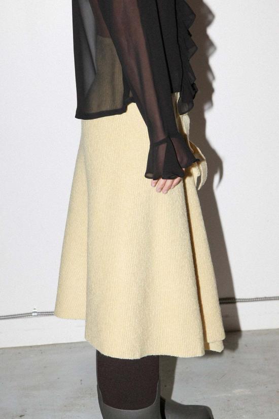  케이코 미디 스커트 KK Co 슬로프 랩 스커트 버터 - KKCO