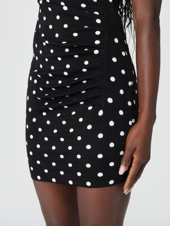 26SS 셀프 포트레이트 롱 원피스 RS26108SAB BLACK WHITE Black - SELF PORTRAIT