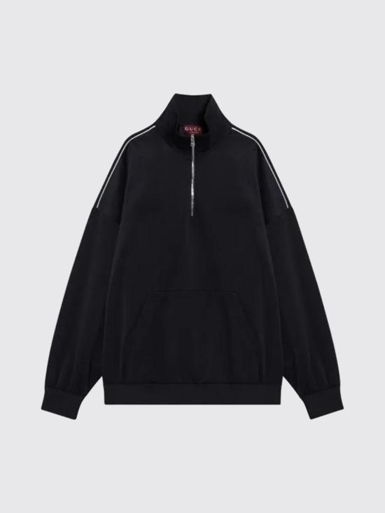 25FW 구찌 테크니컬 저지 집 칼라 맨투맨 833488XJHEK 4140 Blue