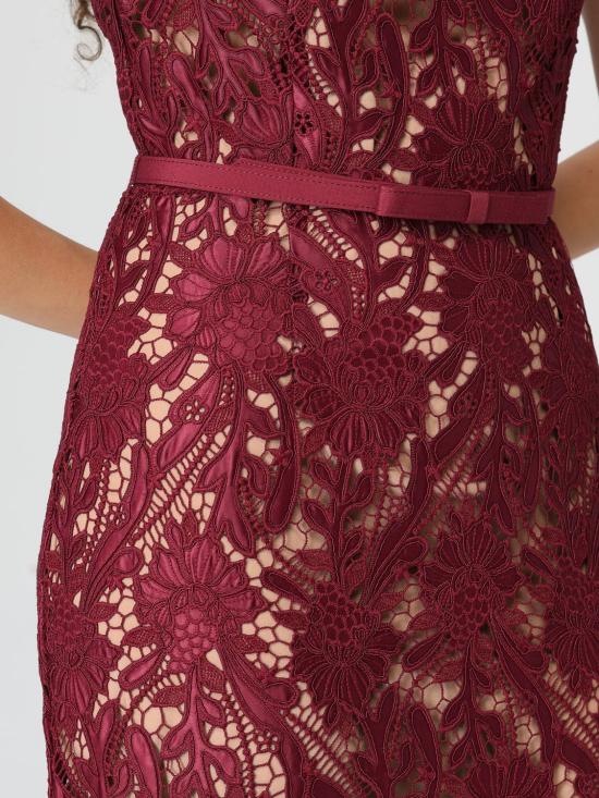 26SS 셀프 포트레이트 롱 원피스 RS26167MABU Burgundy - SELF PORTRAIT