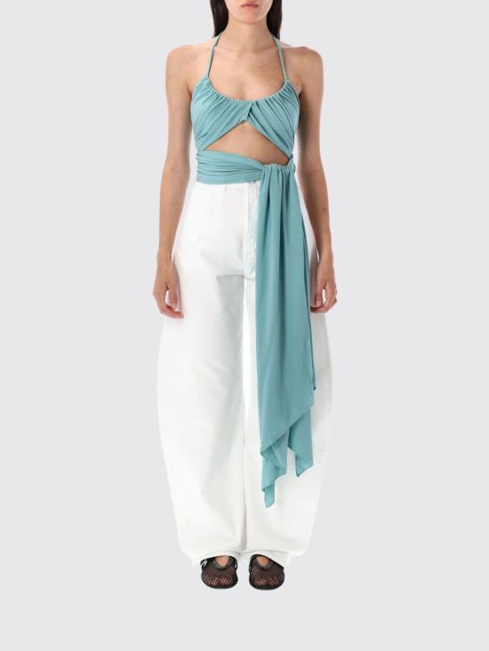 25FW 알라이아 민소매 티셔츠 AA9H1251J050B 527 Turquoise