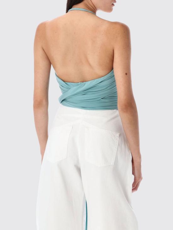 25FW 알라이아 민소매 티셔츠 AA9H1251J050B 527 Turquoise - ALAIA