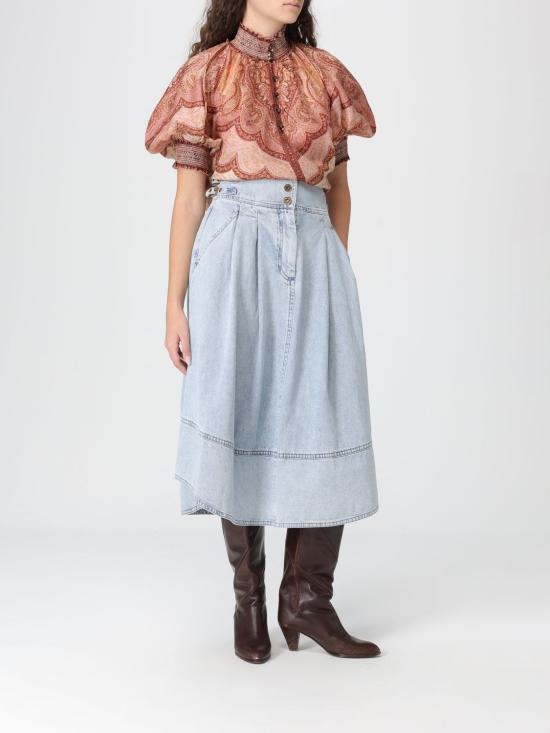 26SS 짐머만 롱 스커트 6382SC26R CSW Blue - ZIMMERMANN