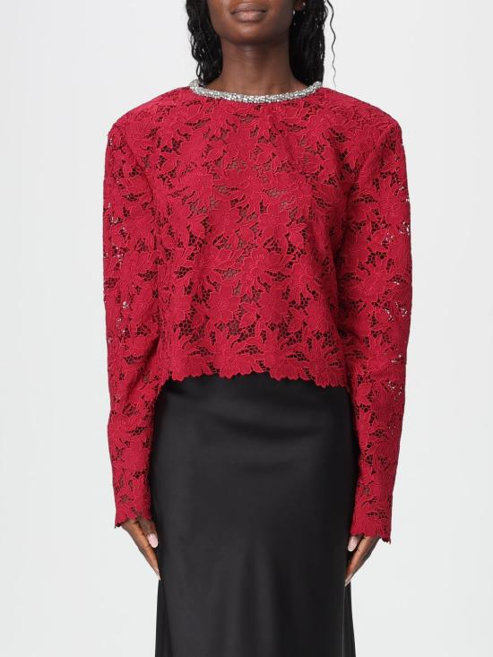 26SS 셀프 포트레이트 블라우스 RS26171TBU BURGUNDY Red