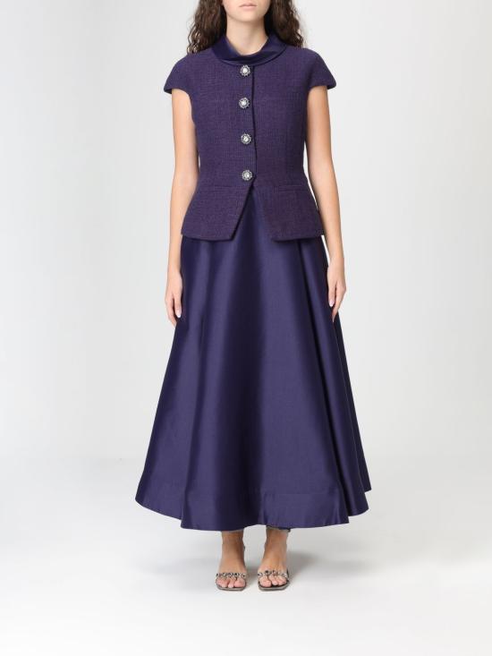 26SS 셀프 포트레이트 롱 원피스 RS26161MN NAVY Blue