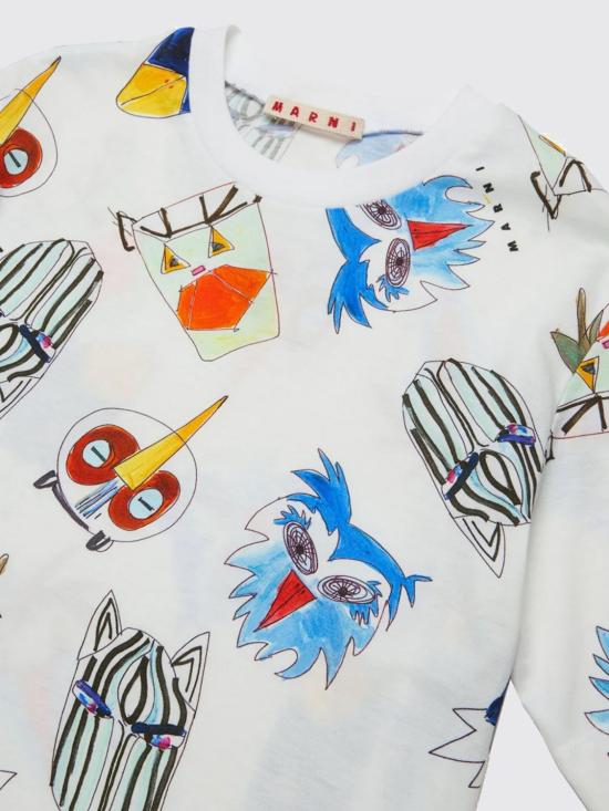 25FW [키즈] 마르니 티셔츠 M01571M00VR 0M114 Cream - MARNI