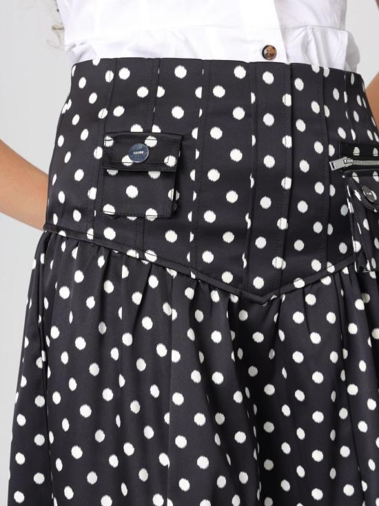 26SS 가니 도트 새틴 코르셋 스커트 A1090065 099 Black - GANNI