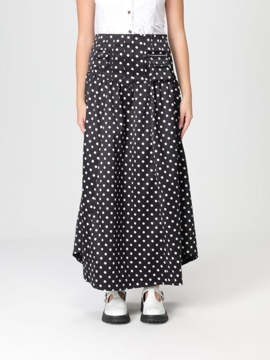 26SS 가니 도트 새틴 코르셋 스커트 A1090065 099 Black