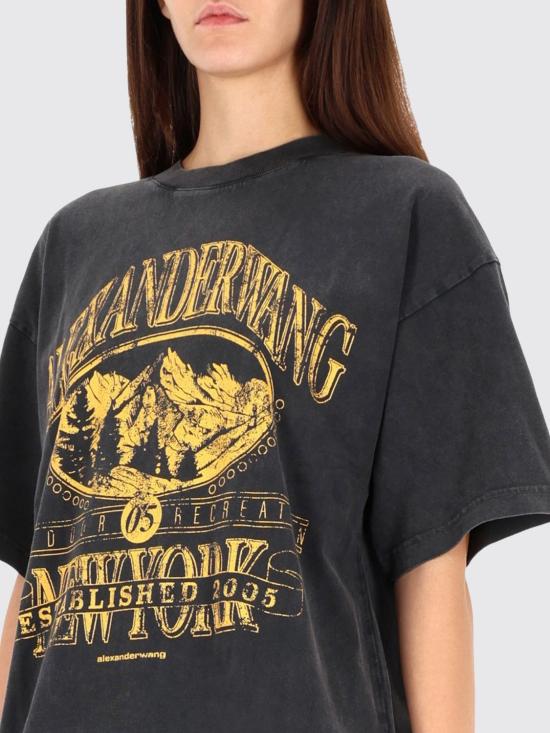 25FW 알렉산더 왕 반팔 티셔츠 UCC4251851 011 Black - ALEXANDER WANG