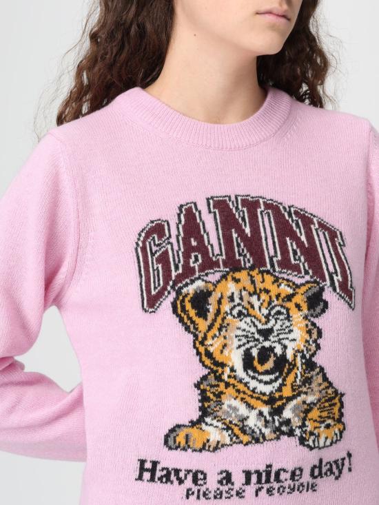 26SS 가니 그래픽 울 니트 A1070047 868 Pink - GANNI