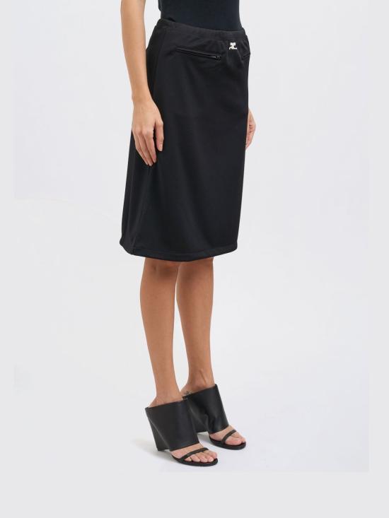 25FW 쿠레쥬 미디 스커트 325JJU296JS02509 9999 Black - COURREGES