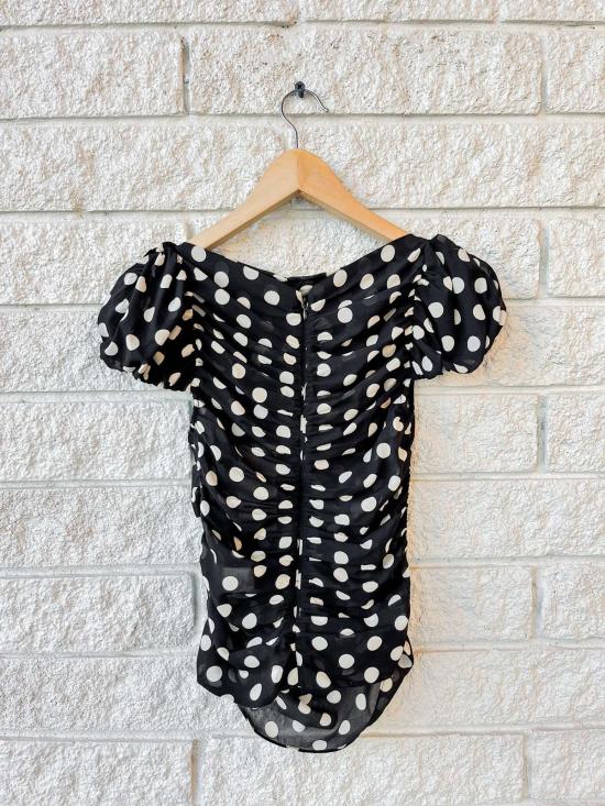  카라 카라 반팔 티셔츠 카라카라 멜리사  조엘 도트 블랙 - CARA CARA