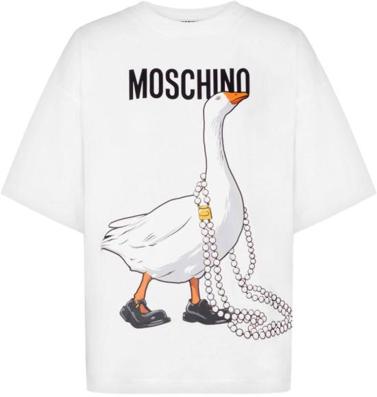 26SS 모스키노 반팔 티셔츠 V070305411001 WHITE