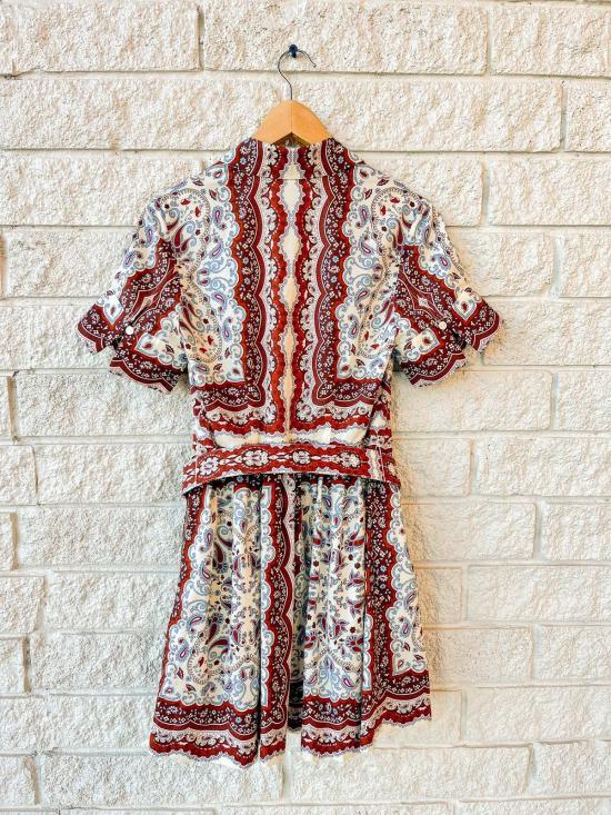  카라 카라 숏 원피스 Cara Cara 말레나 미니 드레스 페이즐리 스카프 아이보리 - CARA CARA