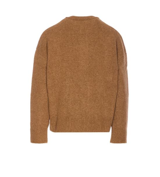 25FW 아미 ADC 하트 인타르시아 알파카 니트 가디건 UKC366KN0135217 HAZELNUT WHITE DOM - AMI