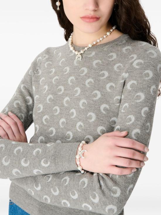 25FW 마린세르 문 자카드 피티드 가디건 WTK011ACKNI0530GR60 MISTY GREY DOM - MARINE SERRE