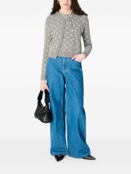 25FW 마린세르 문 자카드 피티드 가디건 WTK011ACKNI0530GR60 MISTY GREY DOM - MARINE SERRE