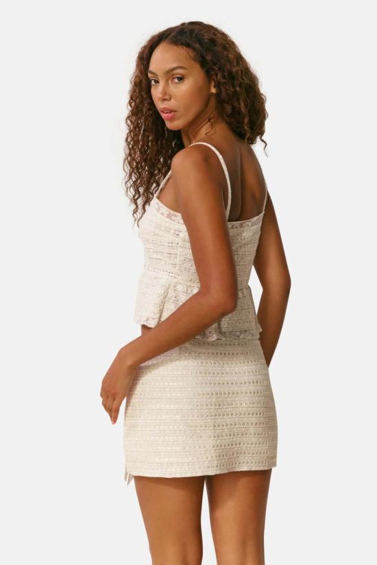  러브쉐이크팬시 숏 스커트 러브 쉑 팬시 와이아나 우븐 코튼 미니 스커트 - LOVESHACKFANCY