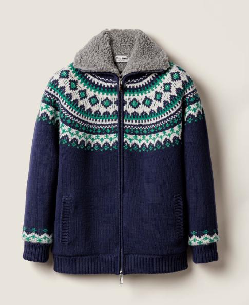 26SS 미우미우 스웨터 MMJ154SOOO18SI F0124 NAVY