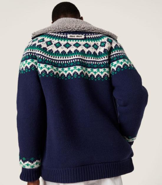 26SS 미우미우 스웨터 MMJ154SOOO18SI F0124 NAVY - MIU MIU