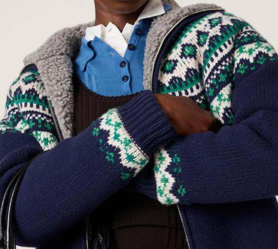 26SS 미우미우 스웨터 MMJ154SOOO18SI F0124 NAVY - MIU MIU