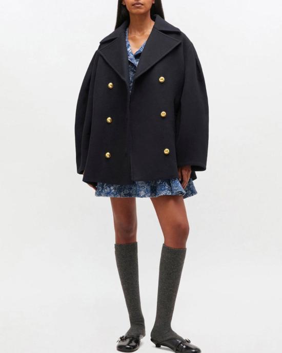  가니 코트 피 울 미디  스카이 캡틴 - GANNI