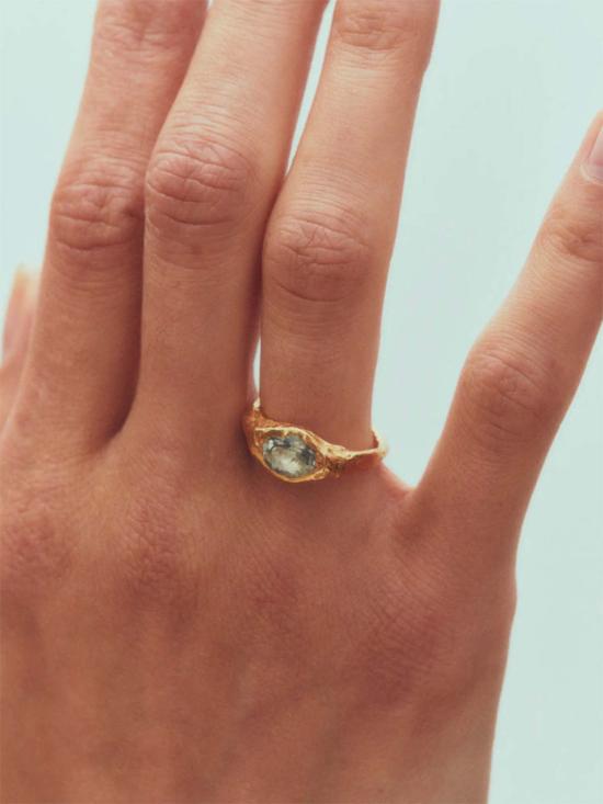  시무에로 반지 파로 라 몰라 링 18k 골드 플레이트/스털링 실버/화이트 크리스탈 - SIMUERO