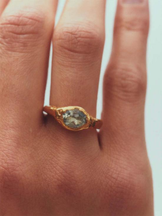  시무에로 반지 파로 라 몰라 링 18k 골드 플레이트/스털링 실버/화이트 크리스탈