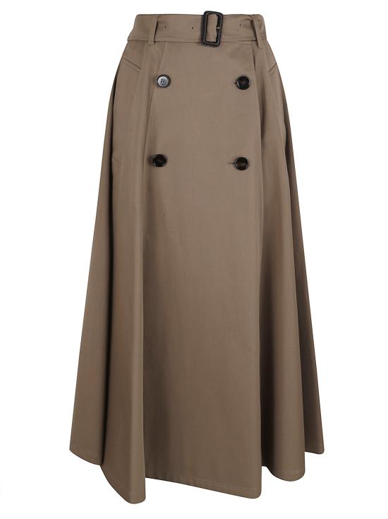 25FW 버버리 개버딘 트렌치 미디 스커트 8113541 A3324 CLAY BROWN