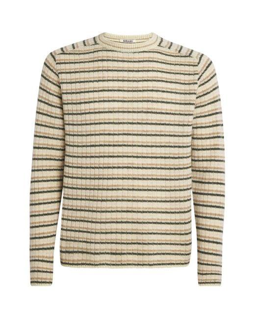  오라리 스웨터 A25AP01SB IVORY STRIPE DOM