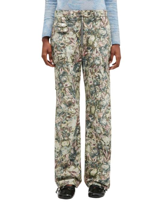  가니 스트레이트 팬츠 태피스트리 트윌 팬츠 제이다이트 - GANNI