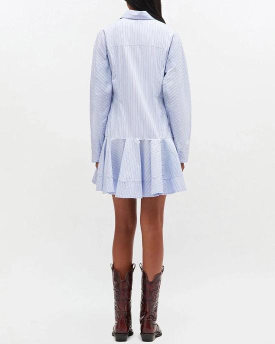  가니 원피스 스트라이프 셔츠 드레스 라벤더 러스터 - GANNI