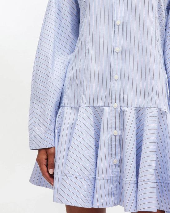  가니 원피스 스트라이프 셔츠 드레스 라벤더 러스터 - GANNI