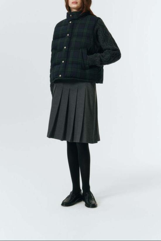  던스트 미디 스커트 플란넬 플리츠  멜란지 그레이 - DUNST