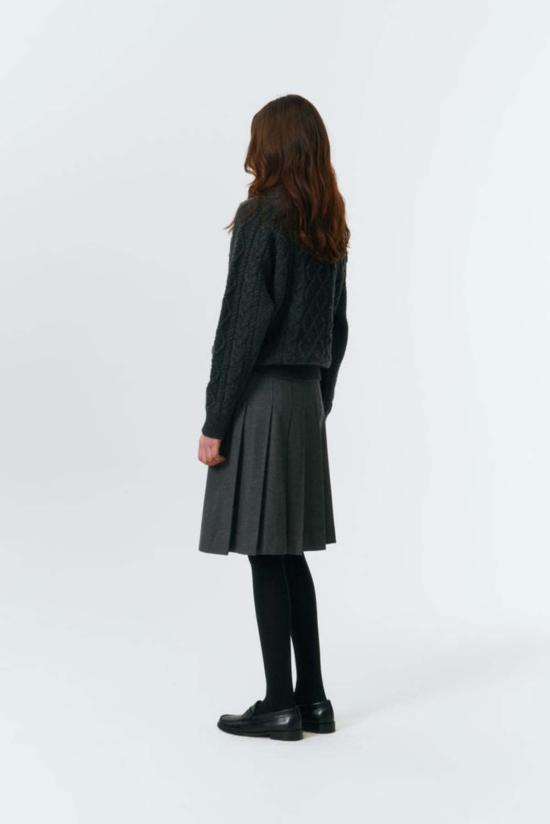  던스트 미디 스커트 플란넬 플리츠  멜란지 그레이 - DUNST