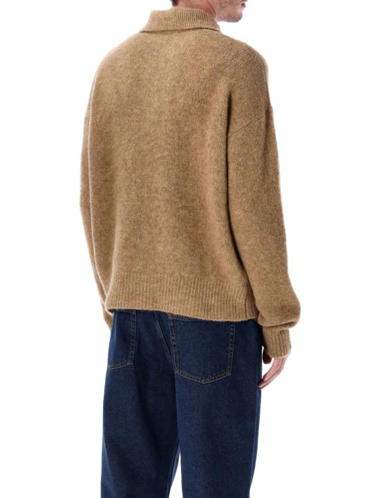 25FW 아미 알파카 아미 롱 슬리브 폴로 스웨터 HPL405KN0021 280 CAMEL - AMI