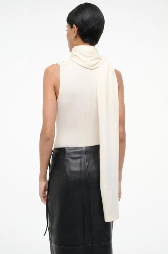  스타우드 터틀넥 스카프 타이 아이보리색 Staud Canal Top - STAUD