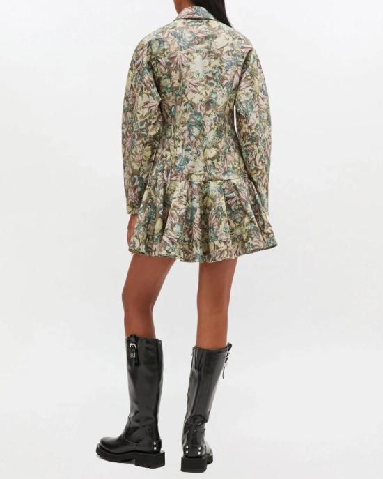  가니 원피스 태피스트리 플로럴 셔츠 드레스 제이드 - GANNI