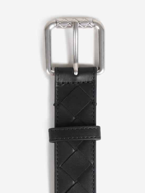 26SS 보테가베네타 가죽 벨트 855892VCPQ4 8803BLACK SILVER Black - BOTTEGA VENETA