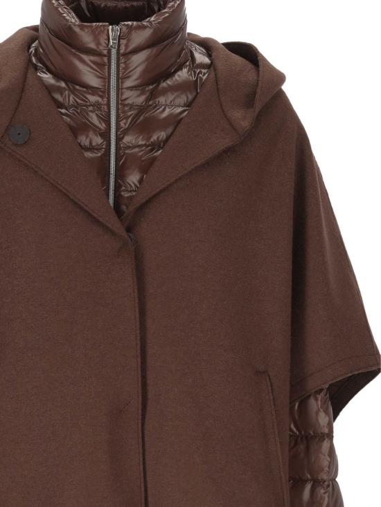 25FW 에르노 펠트 울 & 울트라라이트 나일론 리조트 케이프 PI00154DR333728810 FONDENTE - HERNO